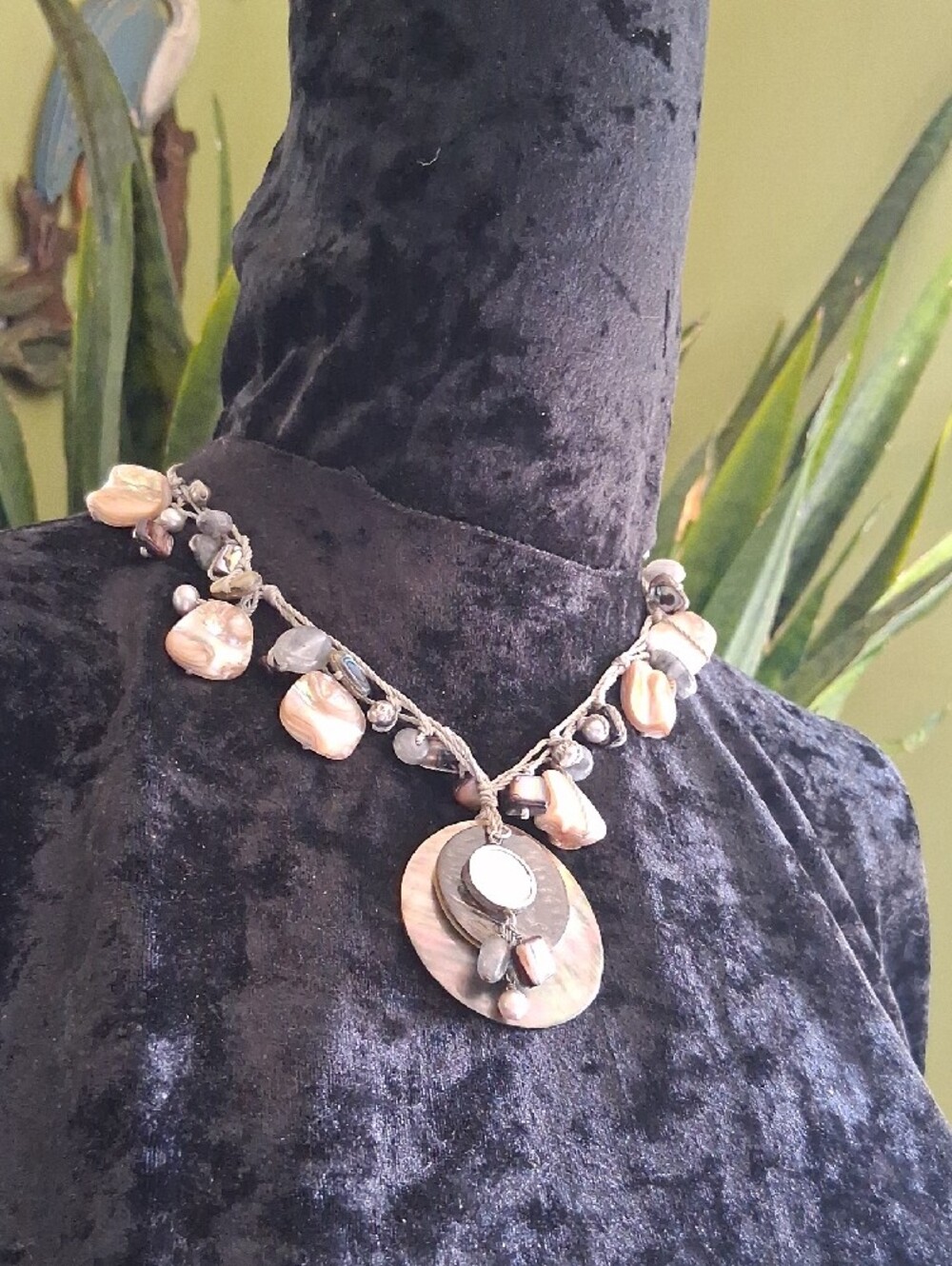 Silpada Boardwalk Iridescent Shell & Pearl & 925 Drop Pink and Brown 20+2 - Picture 12 of 12